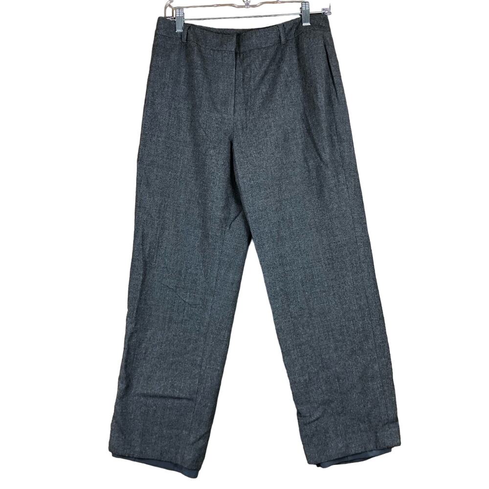 Talbots Womens Pants Gray High Rise Petite Wool Blend Lined Academia Stretch 10P